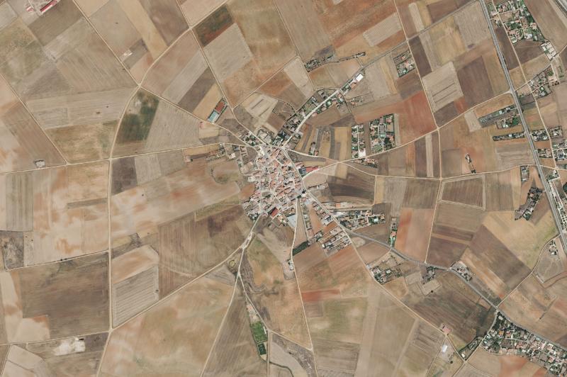 Ortofoto actual del núcleo de Castellanos de Villiquera