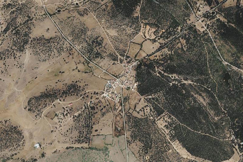 Ortofoto actual del núcleo de Membribe de la Sierra