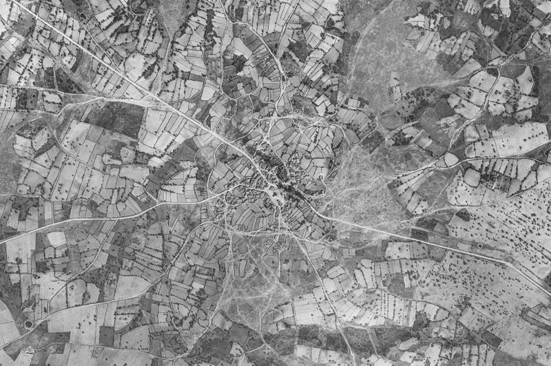 Ortofoto de 1956-1957 del núcleo de El Milano
