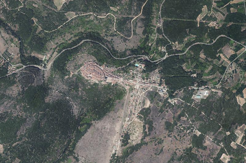 Ortofoto actual del núcleo de Miranda del Castañar