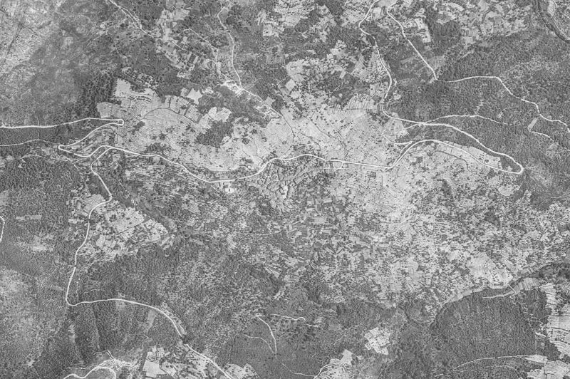 Ortofoto de 1956-1957 del núcleo de Mogarraz