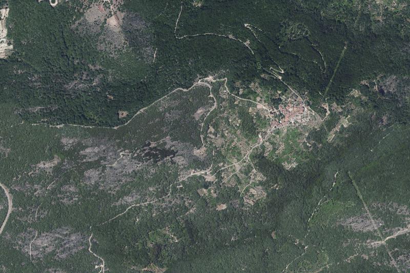Ortofoto actual del núcleo de Monforte de la Sierra