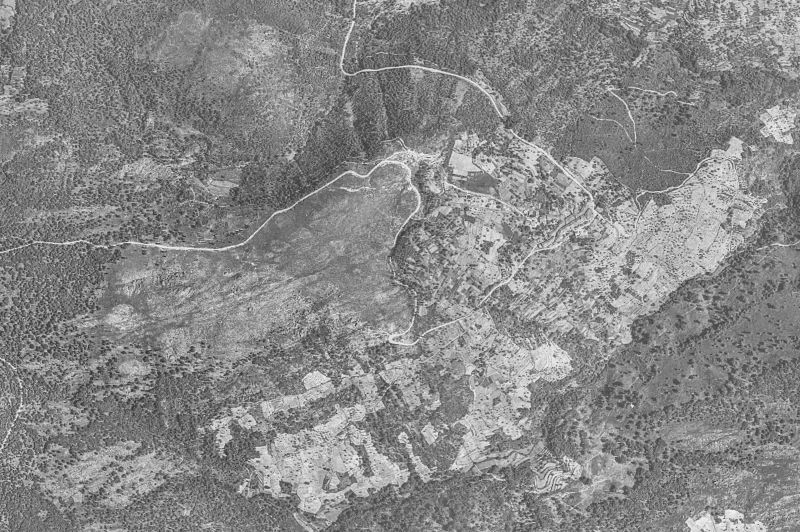 Ortofoto de 1956-1957 del núcleo de Monforte de la Sierra