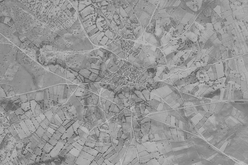 Ortofoto de 1956-1957 del núcleo de Monleras