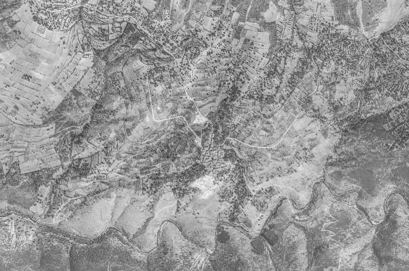 Ortofoto de 1956-1957 del núcleo de Monsagro