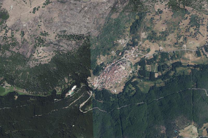 Ortofoto actual del núcleo de Montemayor del Río