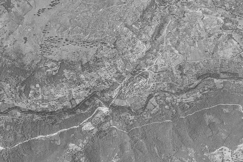 Ortofoto de 1956-1957 del núcleo de Montemayor del Río