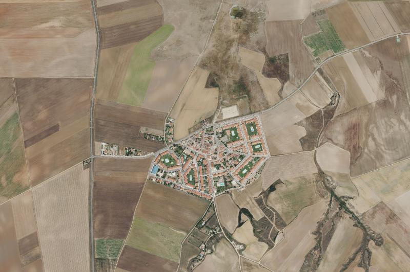Ortofoto actual del núcleo de Monterrubio de Armuña