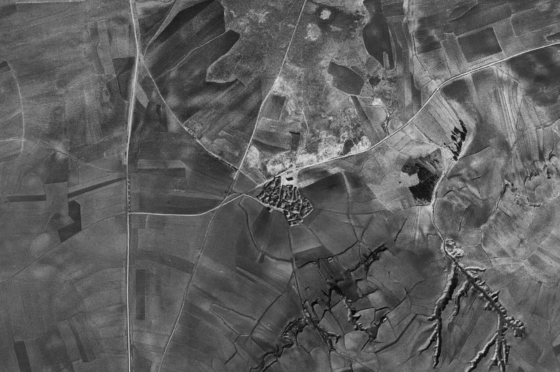 Ortofoto de 1956-1957 del núcleo de Monterrubio de Armuña
