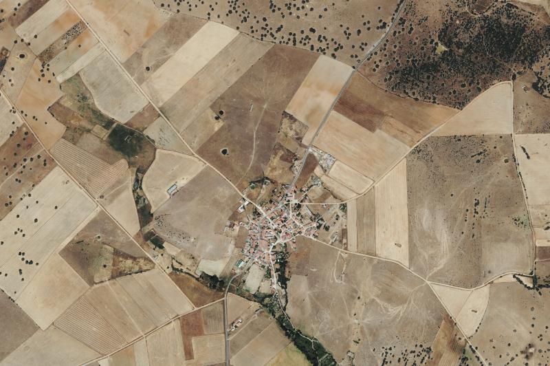 Ortofoto actual del núcleo de Monterrubio de la Sierra