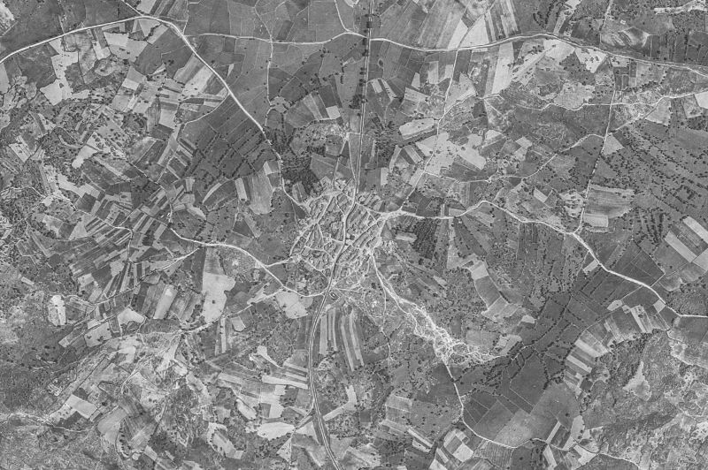Ortofoto de 1956-1957 del núcleo de Nava de Béjar