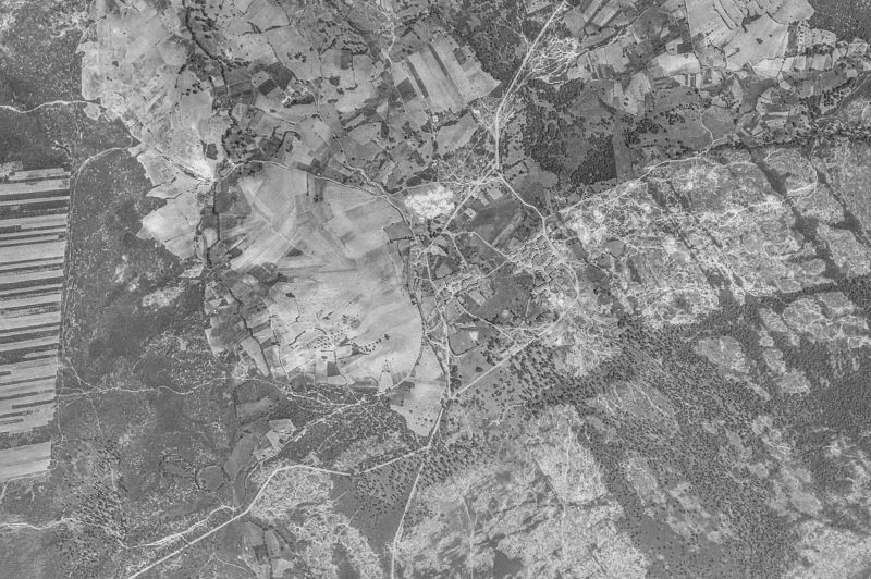 Ortofoto de 1956-1957 del núcleo de Nava de Francia