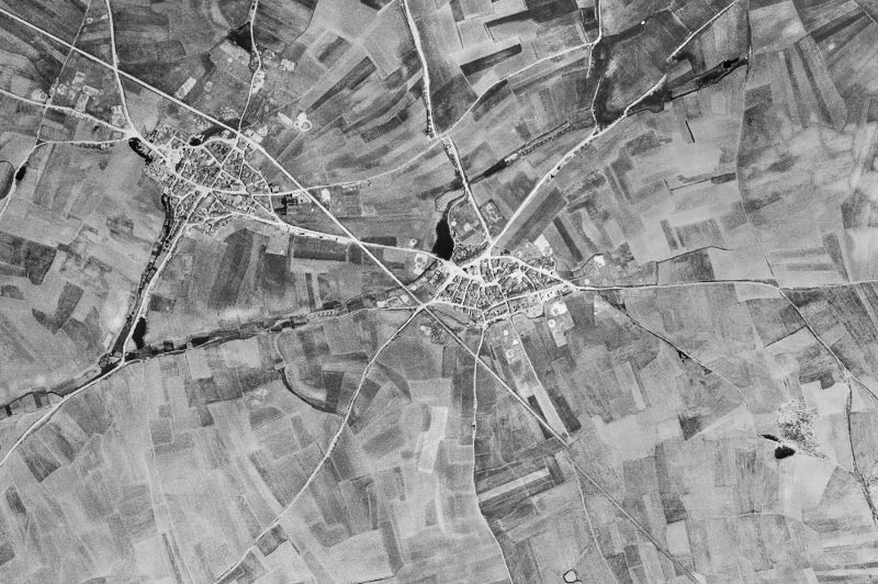 Ortofoto de 1956-1957 del núcleo de Negrilla de Palencia
