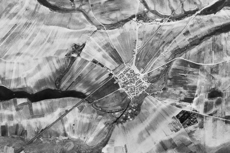 Ortofoto de 1956-1957 del núcleo de La Orbada