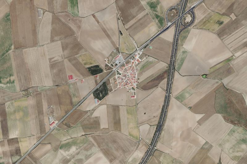 Ortofoto actual del núcleo de Pajares de la Laguna
