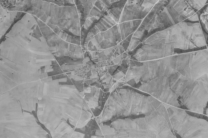 Ortofoto de 1956-1957 del núcleo de Palacios del Arzobispo