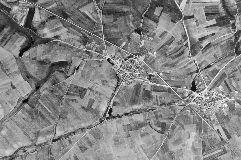 Ortofoto de 1956-1957 del núcleo de Palencia de Negrilla