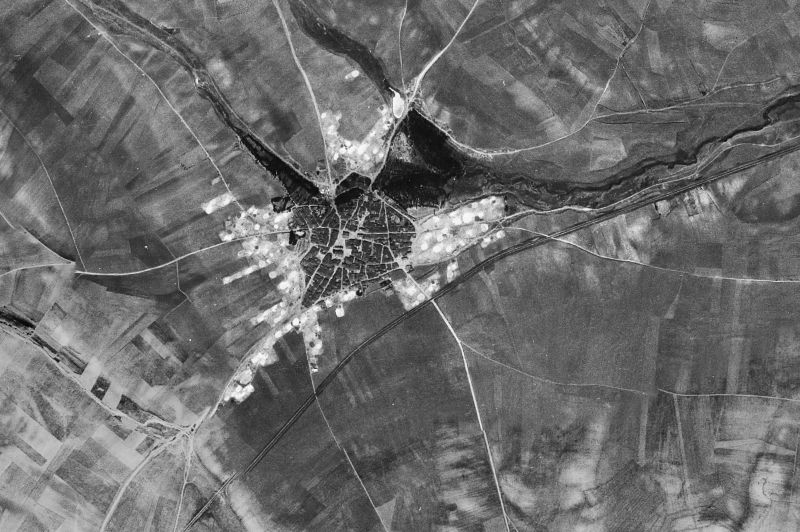Ortofoto de 1956-1957 del núcleo de Parada de Rubiales