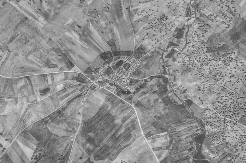Ortofoto de 1956-1957 del núcleo de Pedraza de Alba