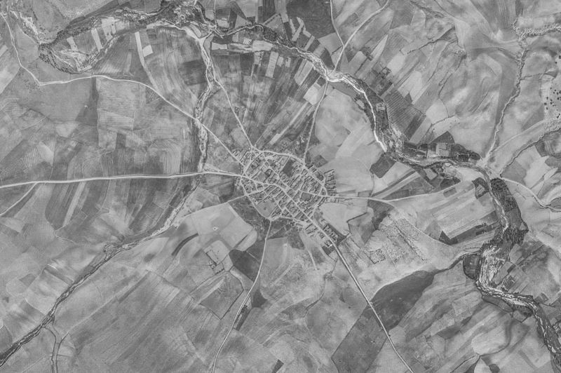 Ortofoto de 1956-1957 del núcleo de Pedrosillo de Alba