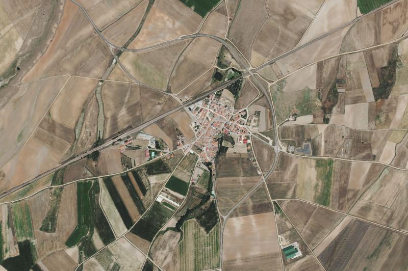 Ortofoto actual del núcleo de El Pedroso de la Armuña