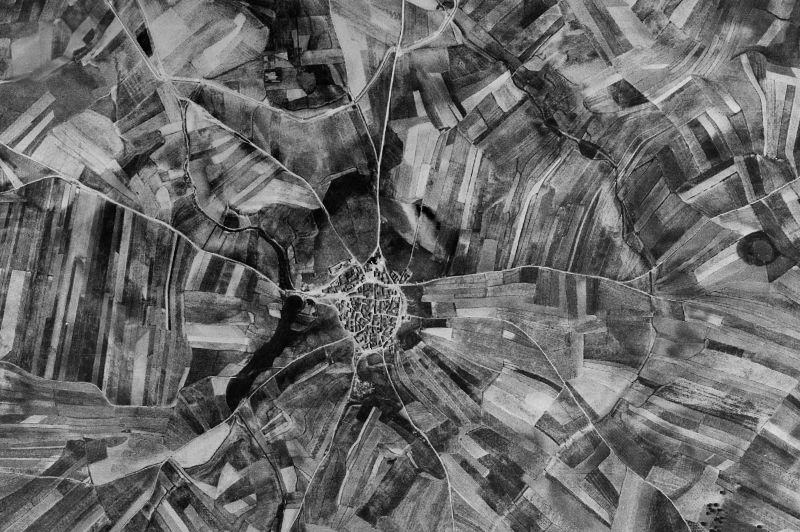 Ortofoto de 1956-1957 del núcleo de Pelabravo