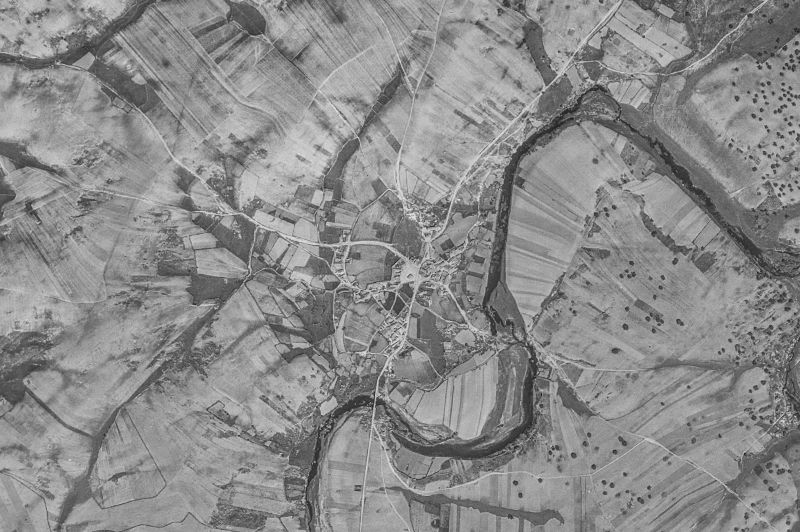 Ortofoto de 1956-1957 del núcleo de Pelarrodríguez