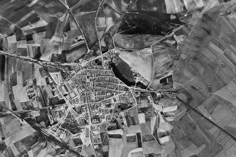 Ortofoto de 1956-1957 del núcleo de Peñaranda de Bracamonte