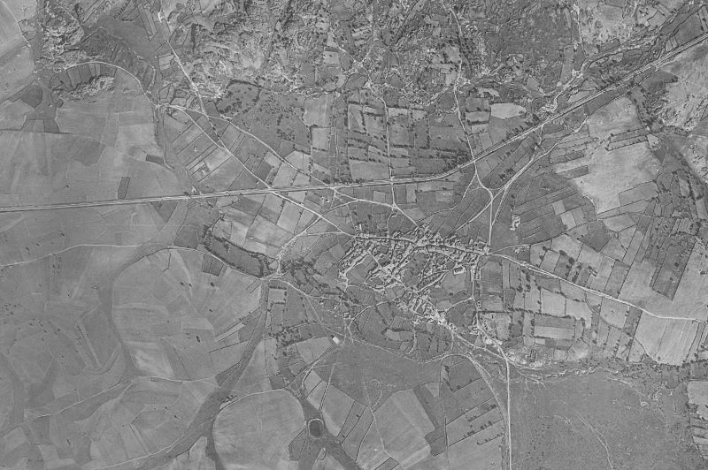 Ortofoto de 1956-1957 del núcleo de Peralejos de Abajo