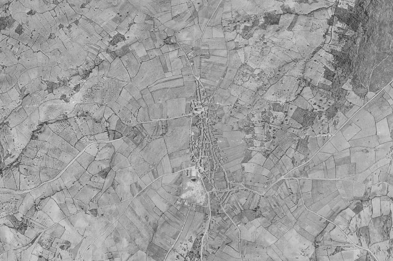 Ortofoto de 1956-1957 del núcleo de Pereña de la Ribera