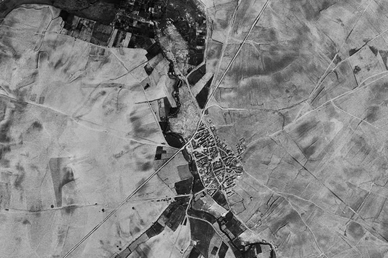 Ortofoto de 1956-1957 del núcleo de Poveda de las Cintas
