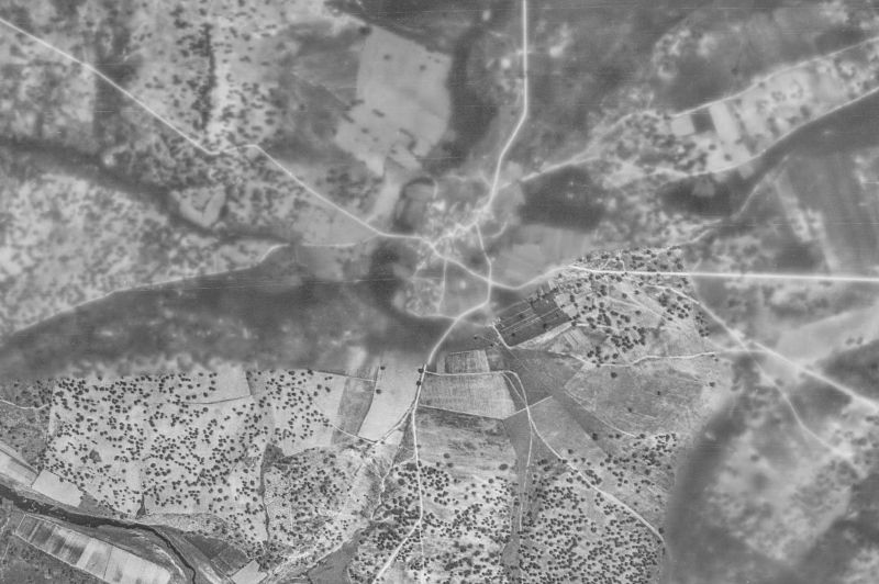 Ortofoto de 1956-1957 del núcleo de Pozos de Hinojo