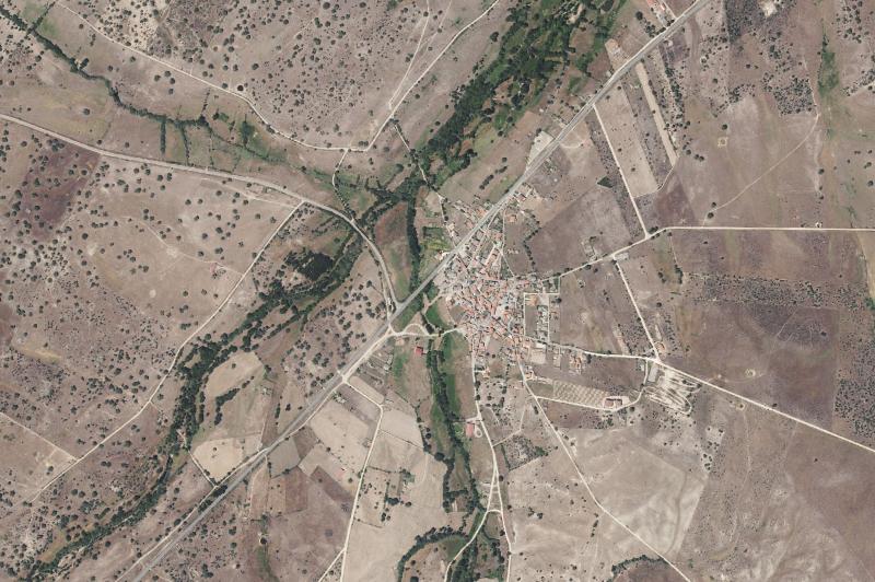 Ortofoto actual del núcleo de Puebla de Azaba