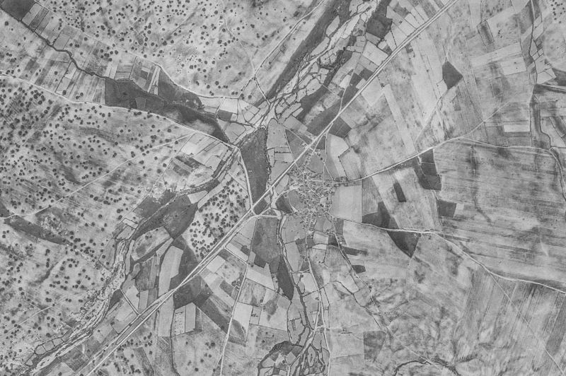 Ortofoto de 1956-1957 del núcleo de Puebla de Azaba