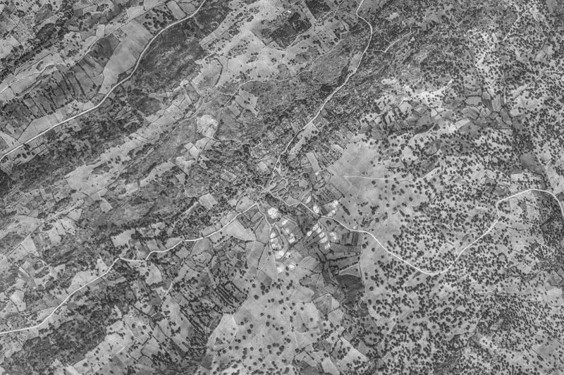 Ortofoto de 1956-1957 del núcleo de Puebla de San Medel