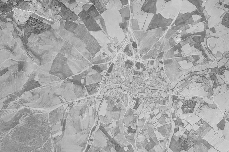 Ortofoto de 1956-1957 del núcleo de Robleda