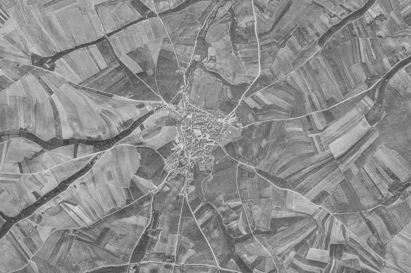 Ortofoto de 1956-1957 del núcleo de Rollán