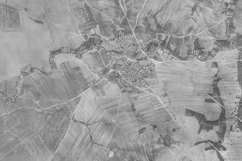 Ortofoto de 1956-1957 del núcleo de Saelices el Chico