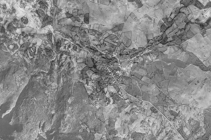 Ortofoto de 1956-1957 del núcleo de Saldeana