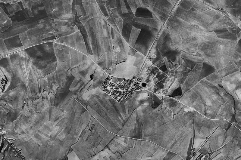 Ortofoto de 1956-1957 del núcleo de San Cristóbal de la Cuesta