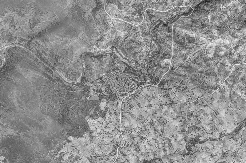 Ortofoto de 1956-1957 del núcleo de San Esteban de la Sierra