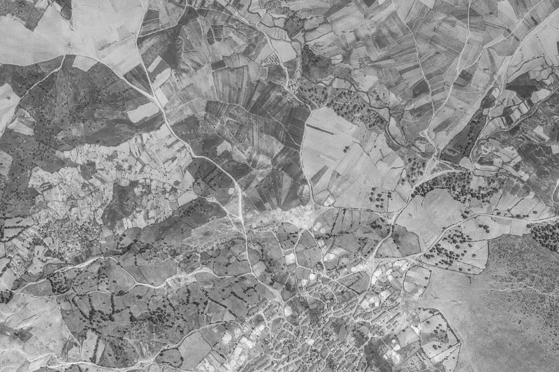 Ortofoto de 1956-1957 del núcleo de Los Santos