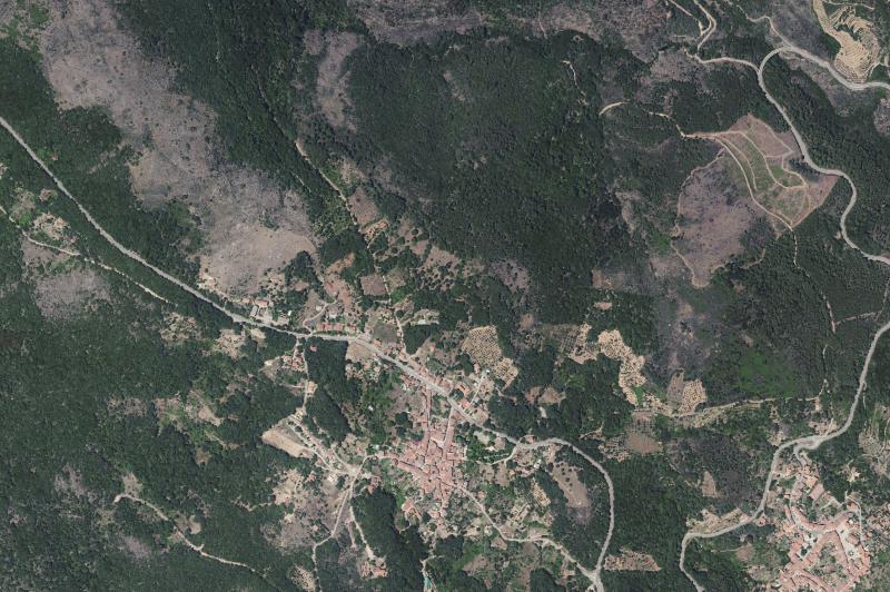 Ortofoto actual del núcleo de Sequeros
