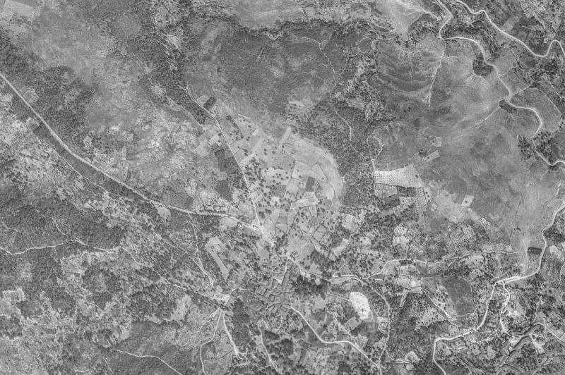 Ortofoto de 1956-1957 del núcleo de Sequeros