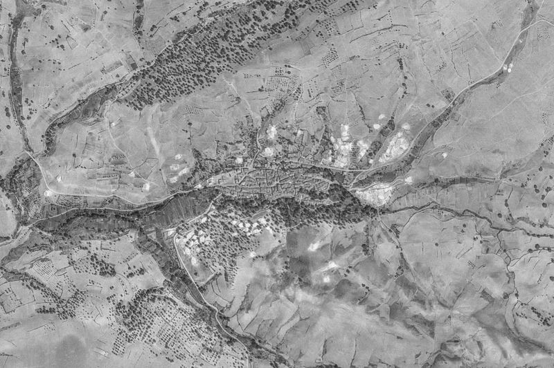 Ortofoto de 1956-1957 del núcleo de Serradilla del Arroyo