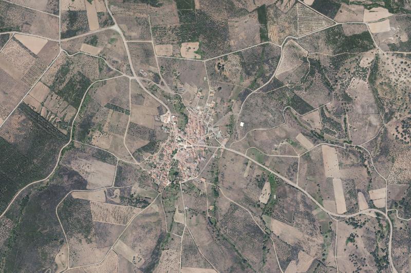 Ortofoto actual del núcleo de Serradilla del Llano