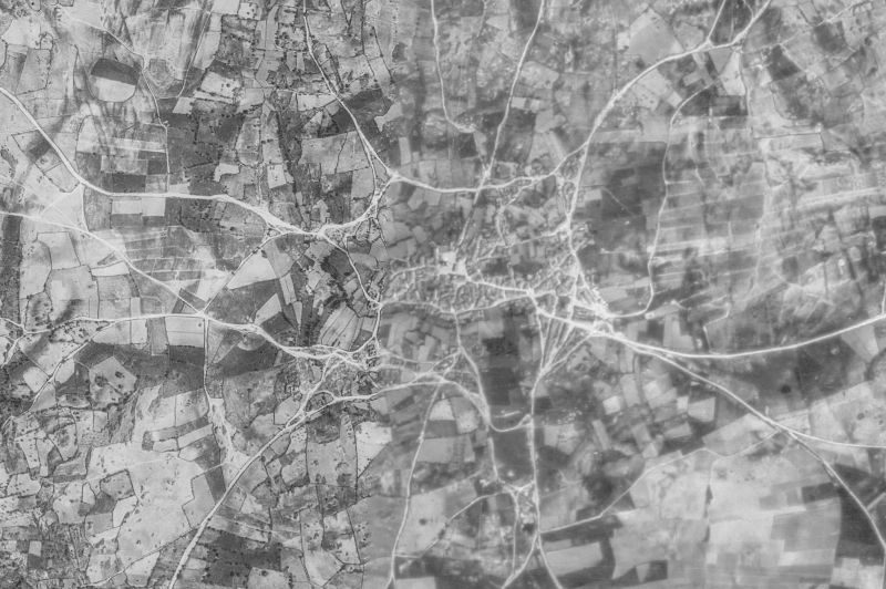 Ortofoto de 1956-1957 del núcleo de Sobradillo