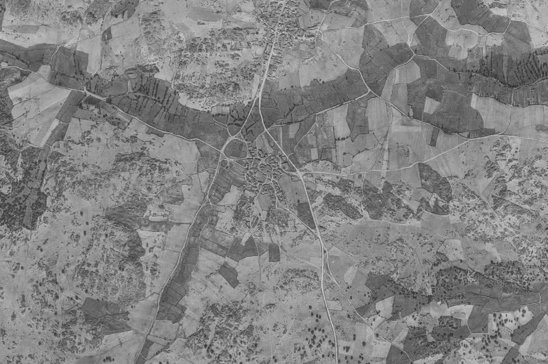 Ortofoto de 1956-1957 del núcleo de El Tejado