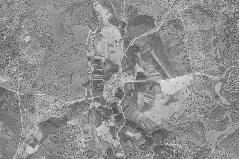 Ortofoto de 1956-1957 del núcleo de Tejeda y Segoyuela