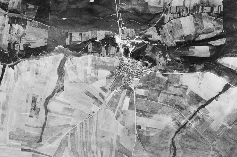 Ortofoto de 1956-1957 del núcleo de Torresmenudas